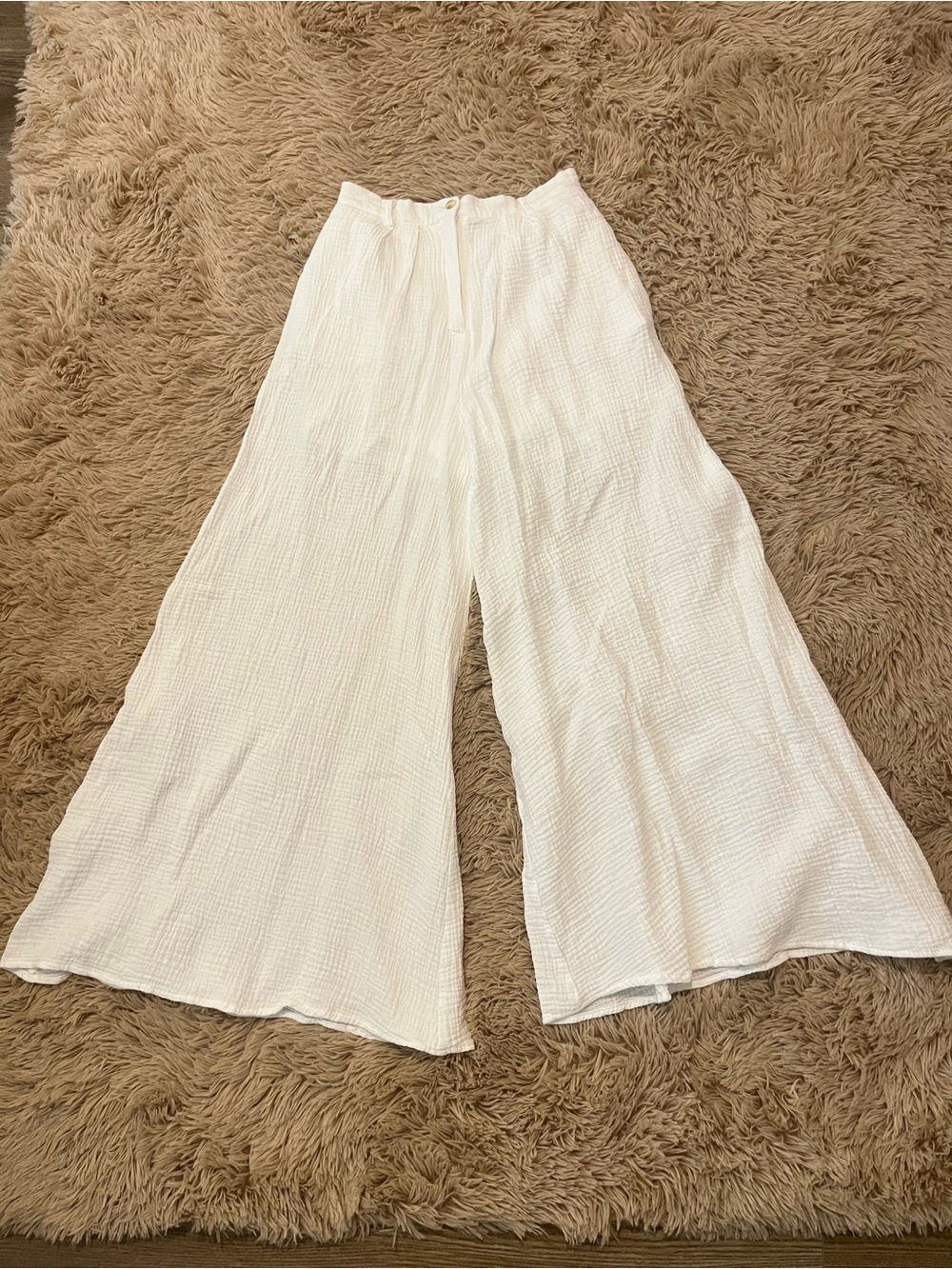 Aakaa White Wide Leg Pants S